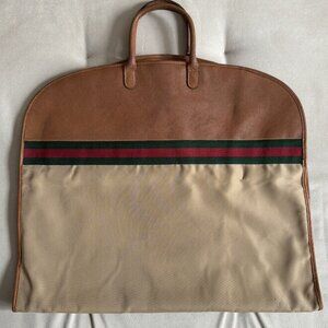 Vintage Gucci Garment Travel Bag W Hanger Brown